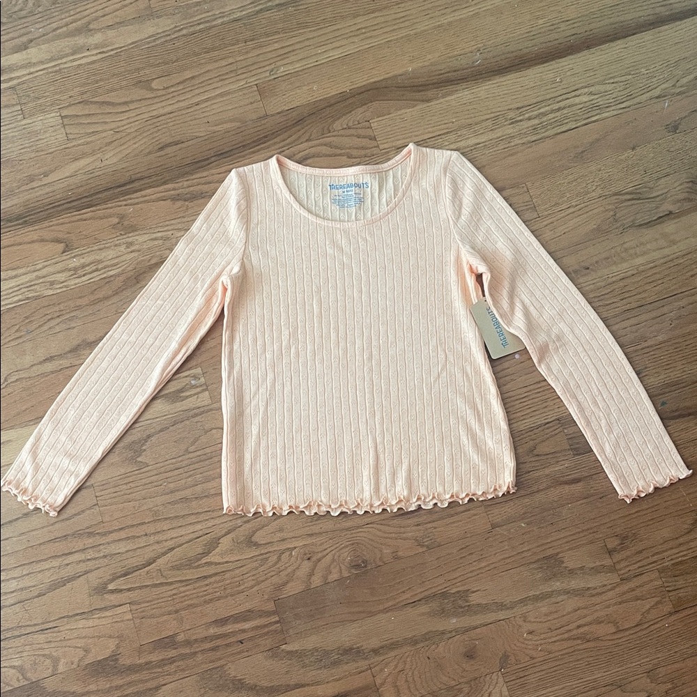 Soft Peach Long Sleeve Kids Tee